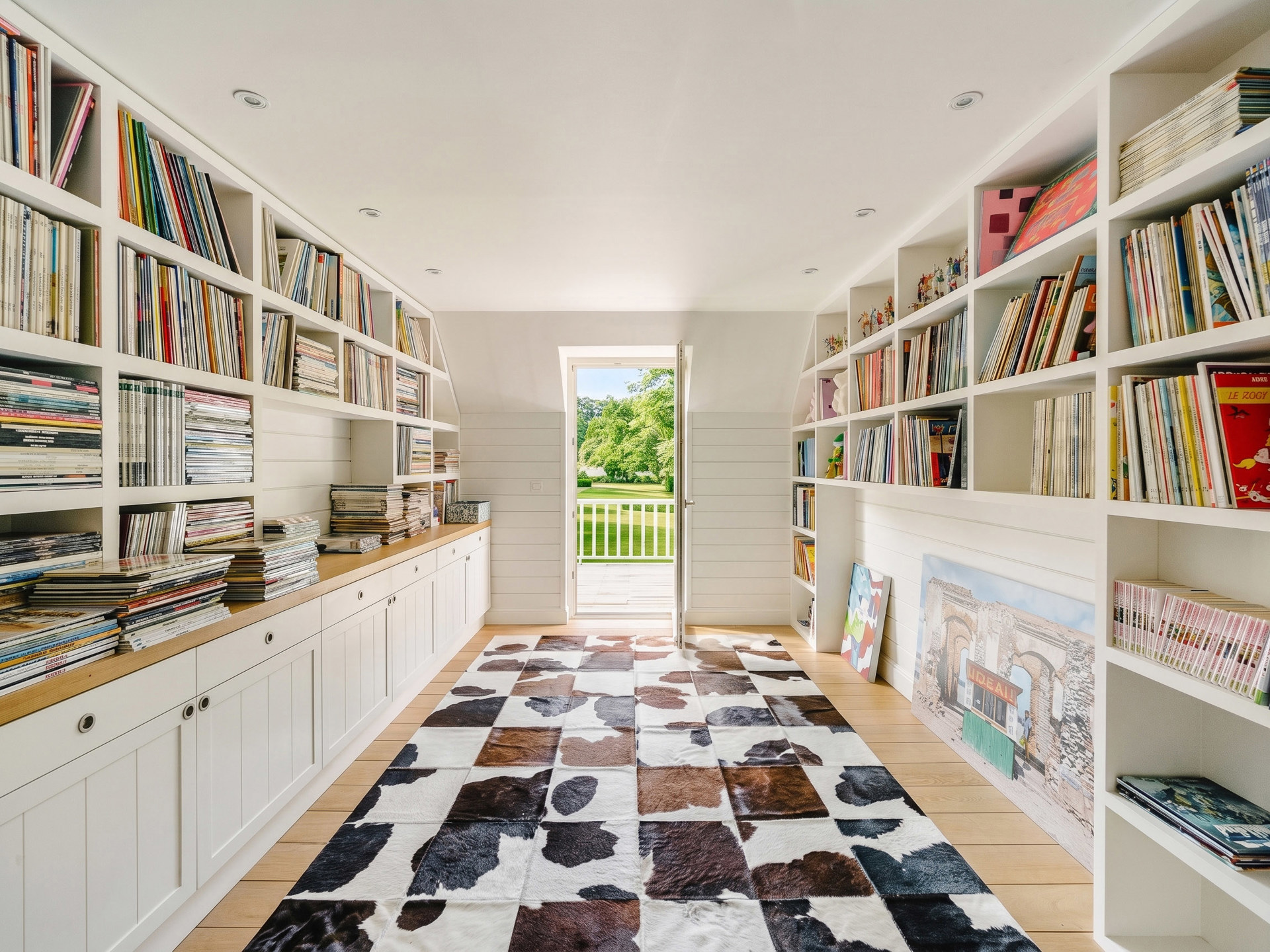 Bibliothèque — bibliothèques sur mesure, accès direct au jardin